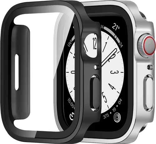 Vista 18 de Amizee Paquete de 2 fundas compatibles con Apple Watch de 1.575 pulgadas Series 6/5/4/SE con protector de pantalla integrado, carcasa rígida