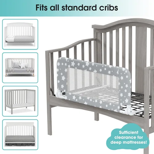 Vista 5 de NUTIKAS Protector de barandilla de cuna para niños pequeños - 35.4" Barandillas de cama para niños pequeños convertibles con protector lateral