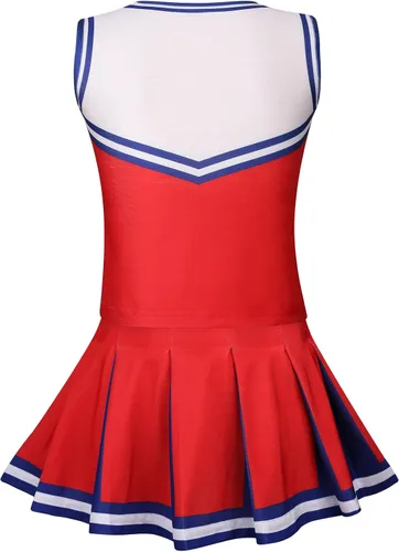 Vista 2 de GRAJTCIN Disfraz de animadora para niñas, disfraz de Halloween, uniforme de animadora de 6 a 14 años
