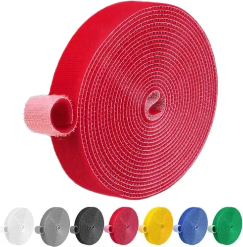 Vista 22 de IFNOW Cinta de Gancho y Bucle de 32 Pies Cinta de Sujeción Reutilizable Bridas para Cables de Doble Cara de Gancho y Bucle Gestión de Cables