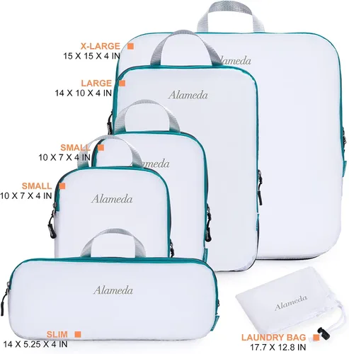 Vista 5 de Juego de cubos de compresión para equipaje de mano organizadores de viaje para mochila