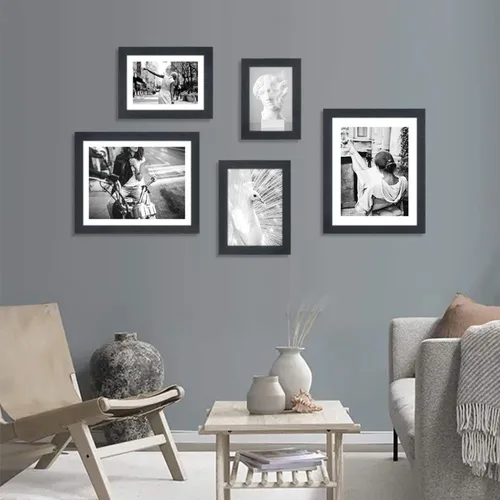 Vista 4 de Q.Hou Marco de Fotos de 8x10 Marcos de Fotos Negros Paquete de 4 con Vidrio de Alta Definición para Mesa o Decoración de Pared (QH-PF8X10-BK)