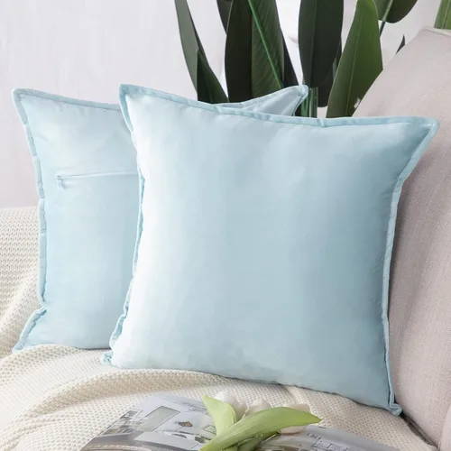 Vista 33 de MADIZZ Juego de 2 fundas de almohada decorativas de terciopelo súper suave con borlas, estilo de lujo, funda de almohada para sofá y dormitorio