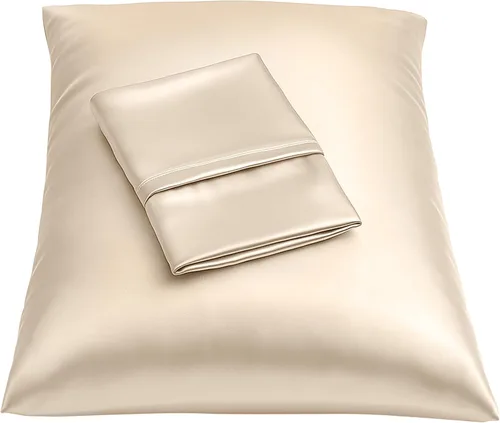 Vista 44 de ShopBedding - Lujosa funda de almohada de satén para el cabello, 2 unidades, satinada, estándar, con cremallera, estampado de cebra marrón