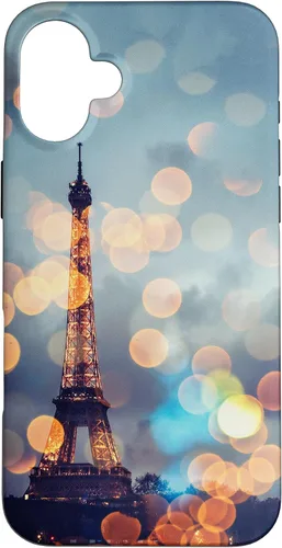 Vista 22 de iPhone 16 escénica Torre Eiffel París Francia por la noche Bokeh Majestic Case