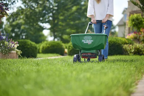 Vista 9 de Scotts Turf Builder EdgeGuard DLX Broadcast Spreader - Esparcidor de transmisión (paquete de 3)