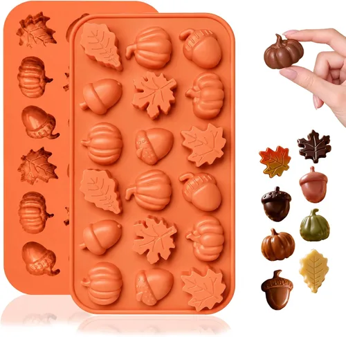 Vista 12 de HKNMTT Moldes de silicona para chocolate de Navidad, 2 piezas de moldes para hornear caramelos, molde en forma de árbol de Navidad 3D, bastón
