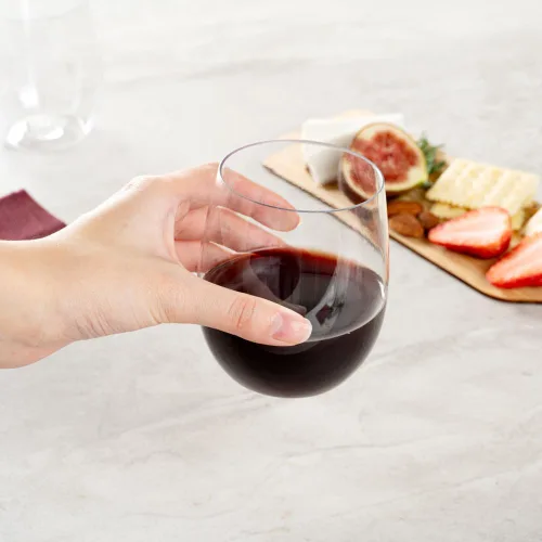 Vista 5 de Restaurantware Copas de vino de plástico transparente de 12 onzas, reutilizables, 10