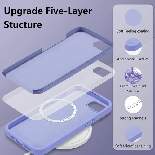 Vista 279 de Funda magnética de silicona para iPhone 13 Pro, color blanco antiguo [Compatible con Magsafe] [Forro de microfibra suave antiarañazos], funda