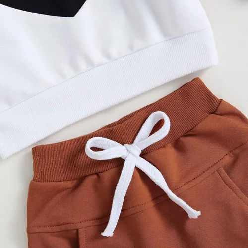 Vista 5 de YINGISFITM Conjunto de sudadera de manga larga con capucha y botones a cuadros para niños pequeños, ropa de invierno a la moda