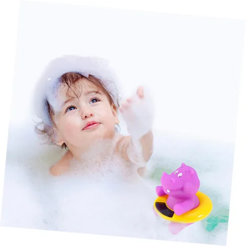 Vista 4 de Totority Termómetro de baño flotante para hipopótamo de dibujos animados Medidor de temperatura de baño para piscina segura y bañera termómetro