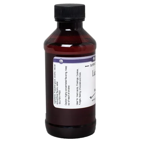Vista 2 de LorAnn Regaliz (Negro) Sabor SS, botella de 4 onzas