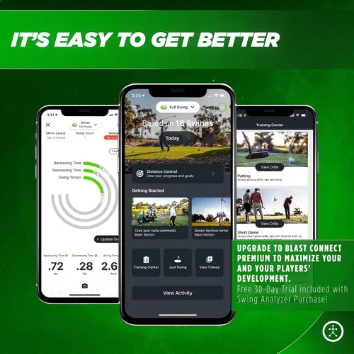Vista 7 de Blast analizador de golpes de golf, diseñado por profesionales de golf
