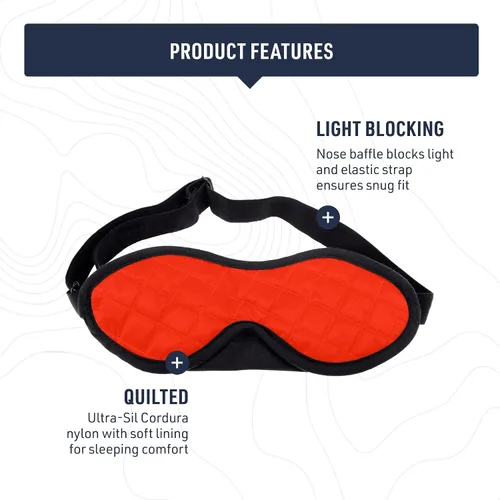 Vista 5 de Sea to Summit TravellingLight - Máscara de viaje para dormir, color azul atolón Quilted Cordura nylon travel sleep mask with a soft microfiber