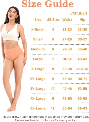 Vista 6 de POKARLA Ropa interior de algodón para mujer, cintura alta, cobertura completa, suaves, transpirables, bragas para mujer, paquete de 5