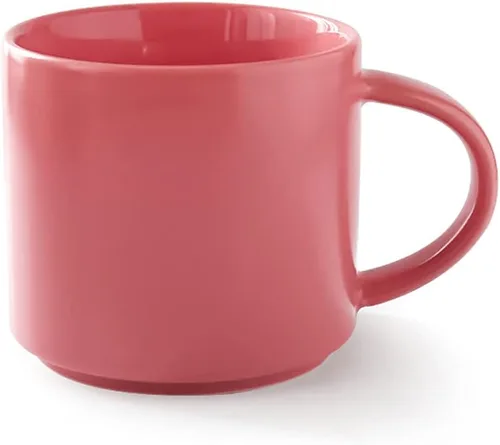 Vista 6 de ZaH Taza de café de cerámica de 14 onzas de color sólido, taza de té para oficina en casa – Lavavajillas con calefacción por microondas (negro)