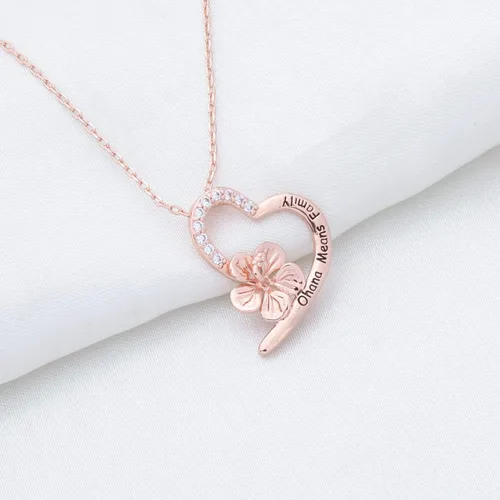 Vista 4 de FOTAP Ohana - Pulsera de flores de hibisco Ohana significa collar familiar OHANA Fans Jewelry BFF Jewelry