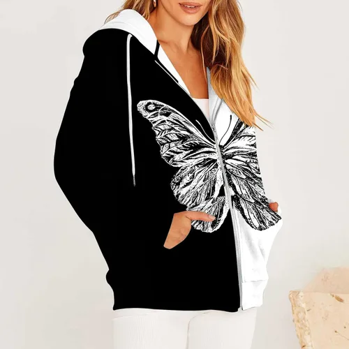 Vista 6 de Sudaderas con capucha para niñas adolescentes, sudadera con capucha para mujer, manga larga, con cordón, bloque de color, jersey