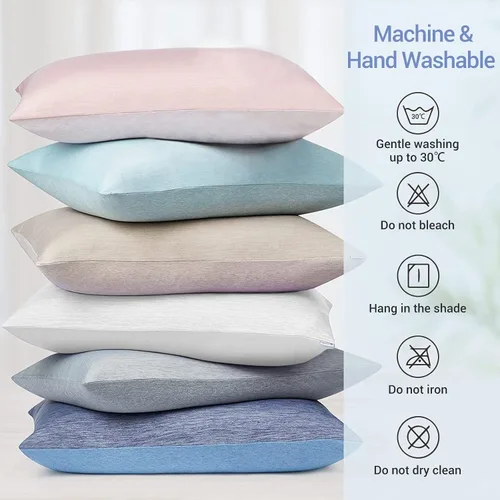 Vista 8 de LUXEAR - Fundas de almohada de enfriamiento, paquete de 2 fundas de almohada con fibra de enfriamiento Arc-Chill Q-Max 0.5 de Japón, transpirables