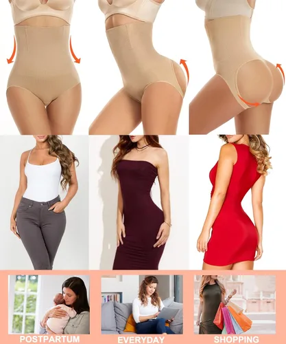 Vista 5 de Bragas moldeadoras para mujer con control de abdomen levantamiento de glúteos cintura alta moldeador de cintura