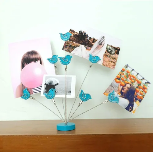 Vista 6 de Portafotos de Árbol Genealógico de 8 Ramas, Soporte de Clips de Tarjetas y Fotos para Escritorio, Soporte para Notas de Memo, Papel y Fotos