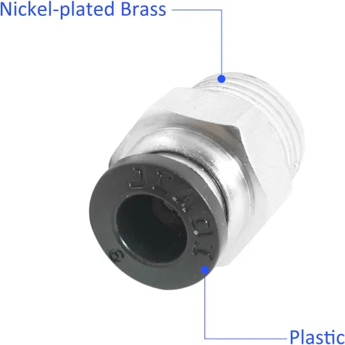 Vista 5 de M METERXITY Paquete de 5 unidades macho 1/4BSP de ajuste rápido – Adaptador de unión recto, accesorios de empuje para conectar, aplicar al sistema