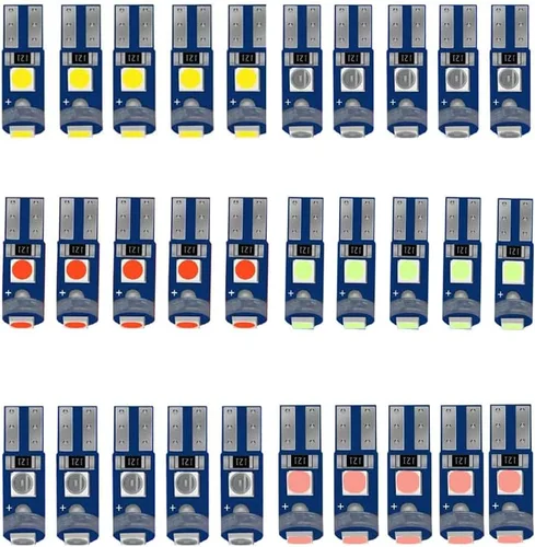 Vista 10 de 10 unidades de bombillas LED T5 17 18 27 37 58 70 73 74 79 85 86 2721 con chips 3030 para mapa, tablero, panel de instrumentos, cúpula, luces