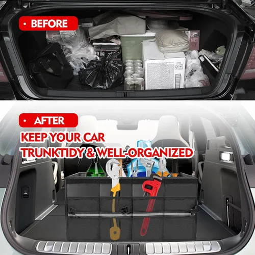Vista 5 de Organizador de automóvil, organizador de maletero para SUV, accesorios de automóvil impermeables para mujeres y hombres, organizador de maletero