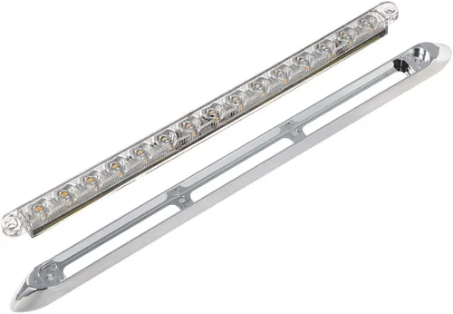Vista 6 de Partsam 2 barras de luz LED ámbar de 12 pulgadas para remolque, lente transparente 15-2835-SMD con bisel cromado sellado, barra de luz LED