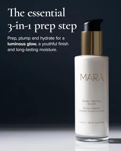 Vista 2 de MARA Pearl Peptide Glaze - Suero de tóner esencia 3 en 1 con péptidos de colágeno marino, beta-glucano y polvo de perla, tratamiento hidratante