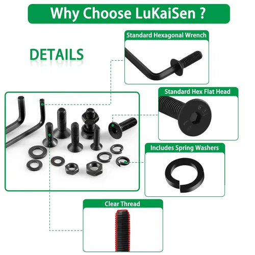 Vista 3 de Kit surtido de 1500 tornillos métricos, tornillos de máquina M2 M3 M4 M5 M6 con cerradura y arandelas planas, acero de aleación de grado 10.9, kit