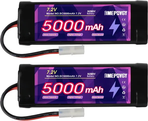 Vista 8 de 7.2V RC NiMH Batería 5000mAh Capacidad Recargable 6-Cell Flat Battery Pack (TMY Plug)