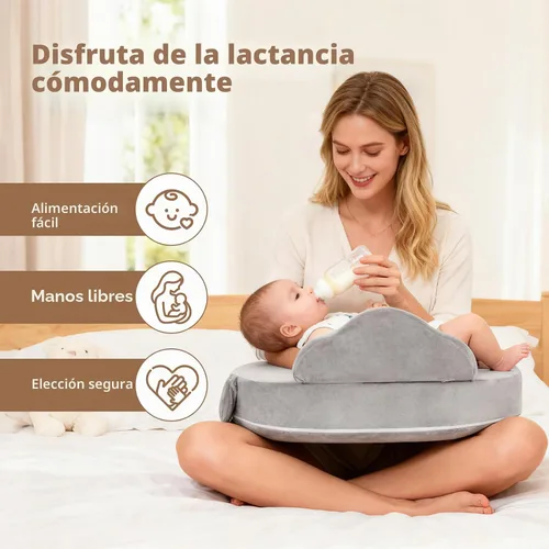 Vista 7 de Almohada de lactancia para lactancia materna, con valla de seguridad