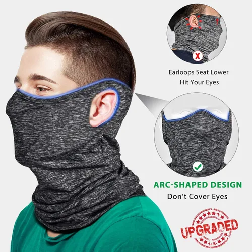 Vista 2 de Mascarilla de cuello en forma de arco con filtro de lazo para el oído máscara de polvo bufanda