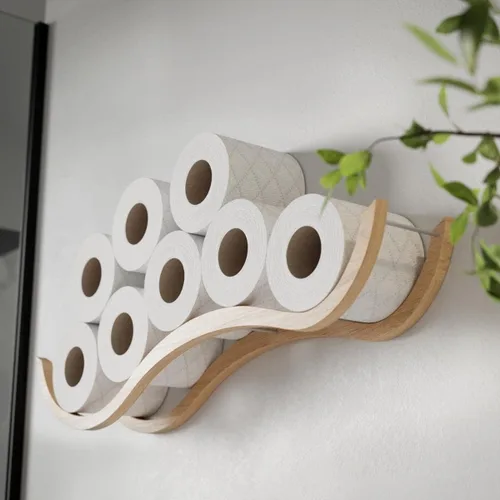 Vista 9 de EWARTWOODS Soporte de madera para papel higiénico para papel higiénico (negro)