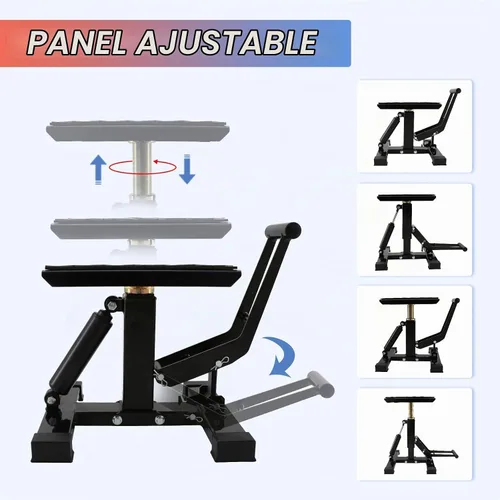 Vista 7 de POLARBEAR Soporte para Moto de Cross Ajustable Soporte de Gato Capacidad de 1200 Libras Soporte de Motor Elevación Vertical Fácil de Operar con Negro