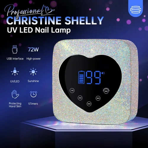 Vista 2 de Lámpara de Uñas LED UV de 72W Recargable Inalámbrica Brillante Secadora de Uñas Luz de Esmalte en Gel con 5 Configuraciones de Temporizador Lámpara