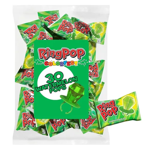 Vista 10 de Ring Pop Paquete de piruletas a granel de frambuesa azul envuelta