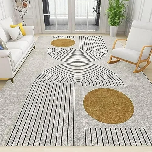 Vista 9 de Alfombra de área con diseño de dibujos animados en acuarela, estilo bohemio de mediados de siglo, con diseño de hojas de palmera tropicales, suave