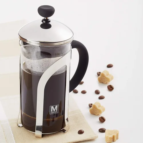 Vista 5 de Cafetera de prensa francesa, olla percoladora, 27.1 fl oz, vidrio superior transparente, aislado. Ideal para té, café. Filtro de prensa superior