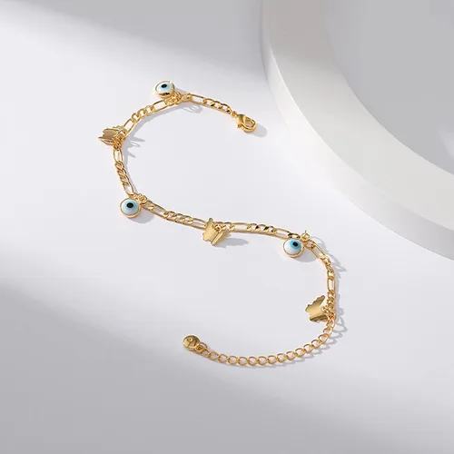 Vista 58 de Delicadas pulseras de oro para mujer, chapado en oro 18, ajustable, mal de ojo, mariposa, cuentas, perla, corazón, turquesa, hecha a mano para mujer