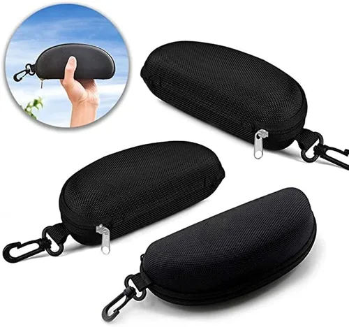 Vista 4 de alladaga Paquete de 3 fundas con cremallera para lentes y gafas de sol con mosquetón de plástico