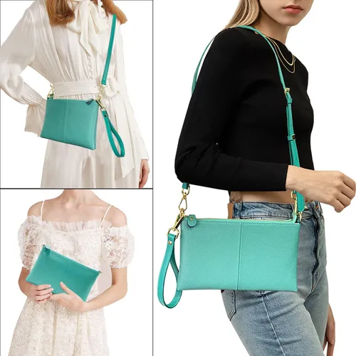 Vista 7 de Beurlike Cartera de cuero para mujer, bolso cruzado pequeño para teléfono