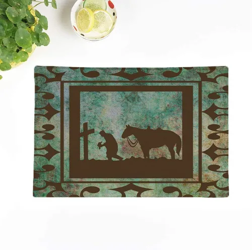 Vista 14 de Frcthmdc - Juego de 4 manteles individuales Frcthmdc French Country Blue Toile Garden de 18 x 12.5 pulgadas, decoración de fiestas, antideslizantes