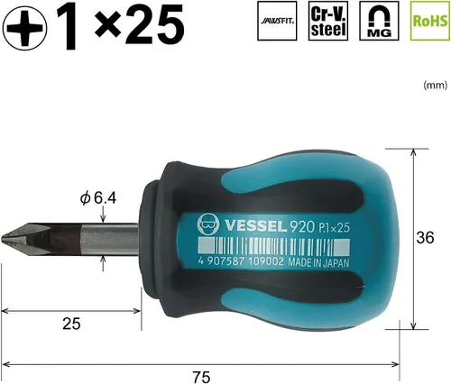 Vista 2 de VESSEL 920 Megadora Stubby Driver +1 x 25