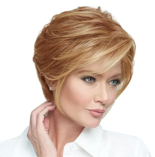 Vista 17 de Raquel Welch Go To Style - Peluca de pelo corto versátil y favorecedora de Hairuwear, gorra media, castaño iluminado por el sol RL10/12