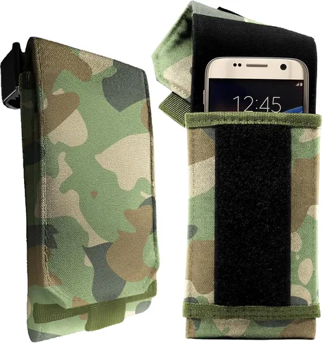 Vista 12 de Phone Holster with Clip - Hook Loop Nylon Cellphone Holster Compact Pouch, Backpack Shoulder Strap Accessory - Multifunctional StrapPack Pouches for