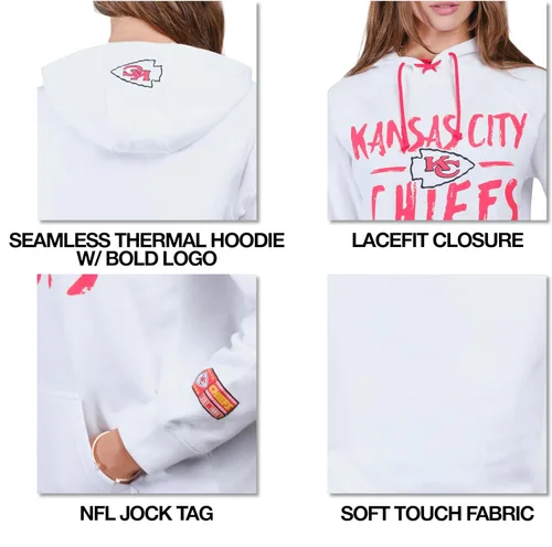 Vista 5 de Ultra Game Sudadera con capucha oficial de la NFL con cuello de lazo súper suave para mujer