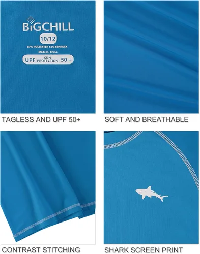 Vista 5 de Big Chill Camiseta de natación de manga corta para niños con protección UPF 50+
