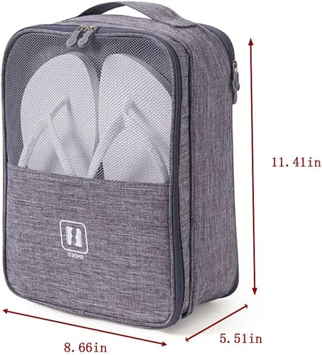Vista 5 de Bolsa de zapatos para viajar, bolsa portátil y transpirable para botas de fútbol o zapatos de golf, bolsa de zapatos para gimnasio.
